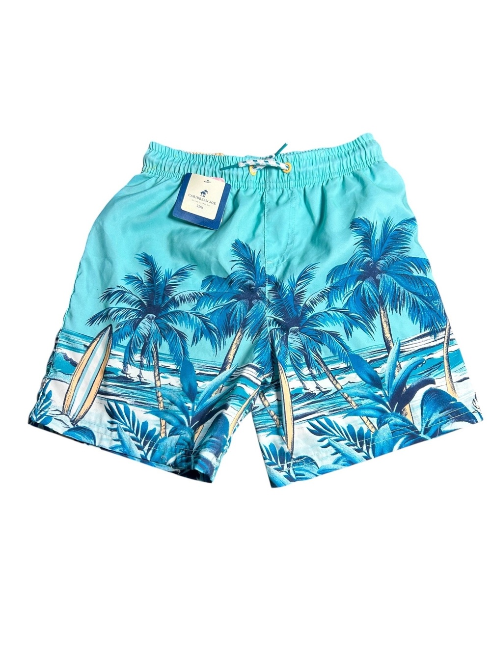 Caribbean Joe Palm trees youth boys size Large 10/12 swim shorts NWT